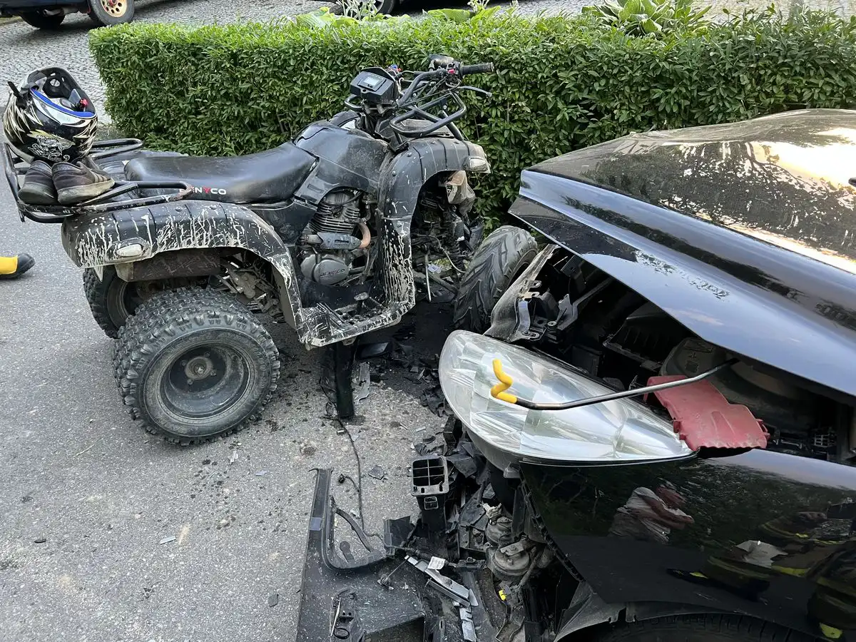 Wypadek w Mszalnicy. Osobówka zderzyła się z quadem