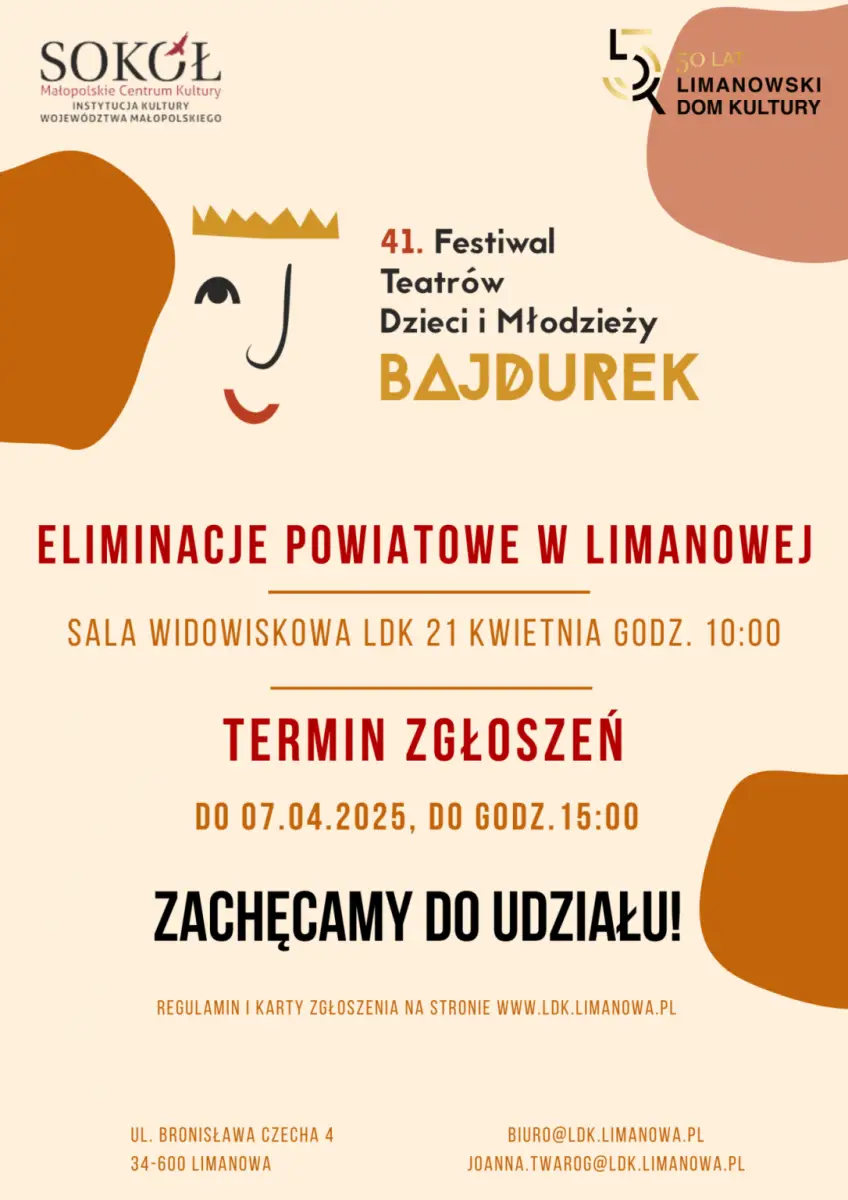 Limanowski Dom Kultury zaprasza na eliminacje festiwalu BAJDUREK