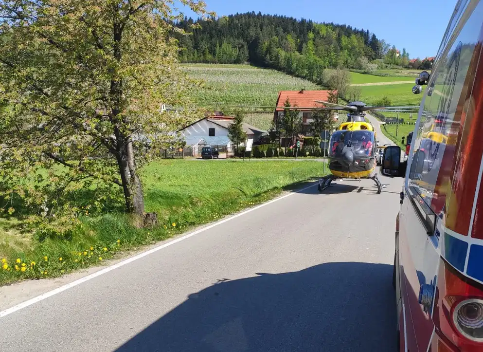 Łyczanka: Wypadek na motocyklu. Wezwano śmigłowiec LPR