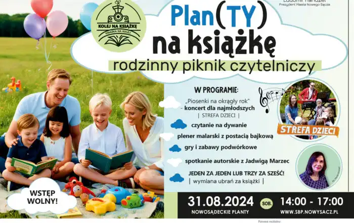 Czytanie pod chmurką. Zapraszamy na piknik rodzinny!