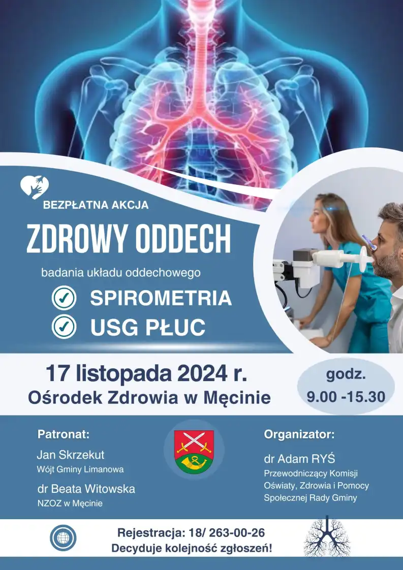Zadbaj o swoje płuca! Bezpłatne badania w Gminie Limanowa
