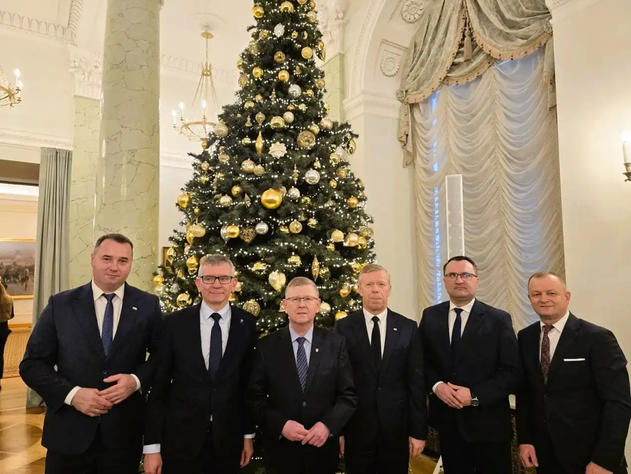 Burmistrz Starego Sącza i Wójt Gminy Korzenna na spotkaniu noworocznym z Prezydentem Andrzejem Dudą