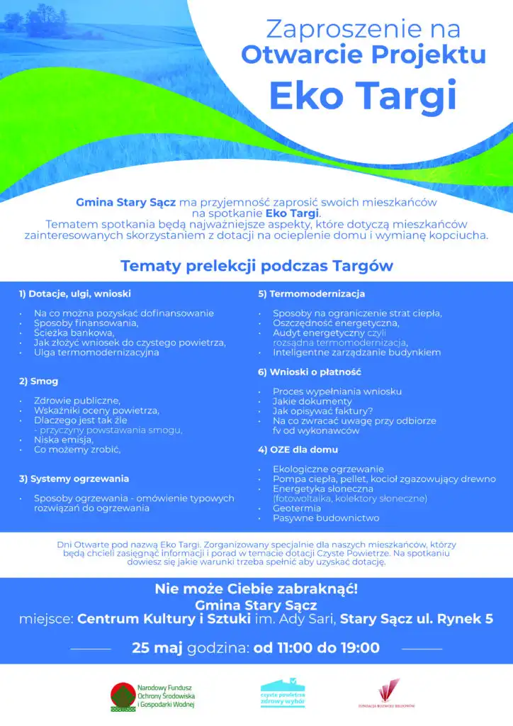 25 maja Eko Targi w Starym Sączu