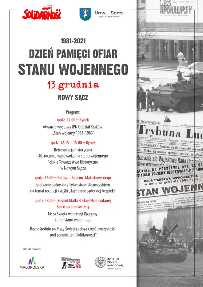 13 grudnia Dzień Pamięci Ofiar Stanu Wojennego