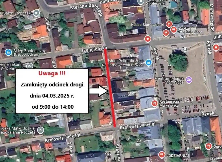 Uwaga! Utrudnienia w Starym Sączu. Prace przy sieci gazowej na ul. Staszica