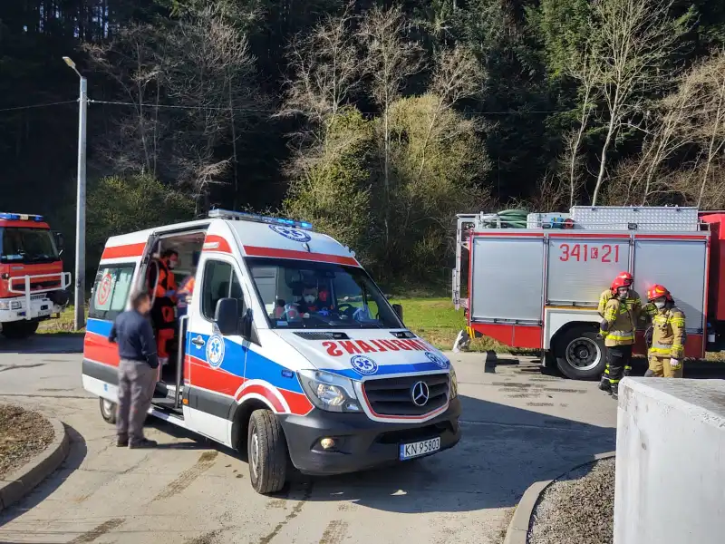 Wypadek w Piątkowej. Jedna osoba trafiła do szpitala