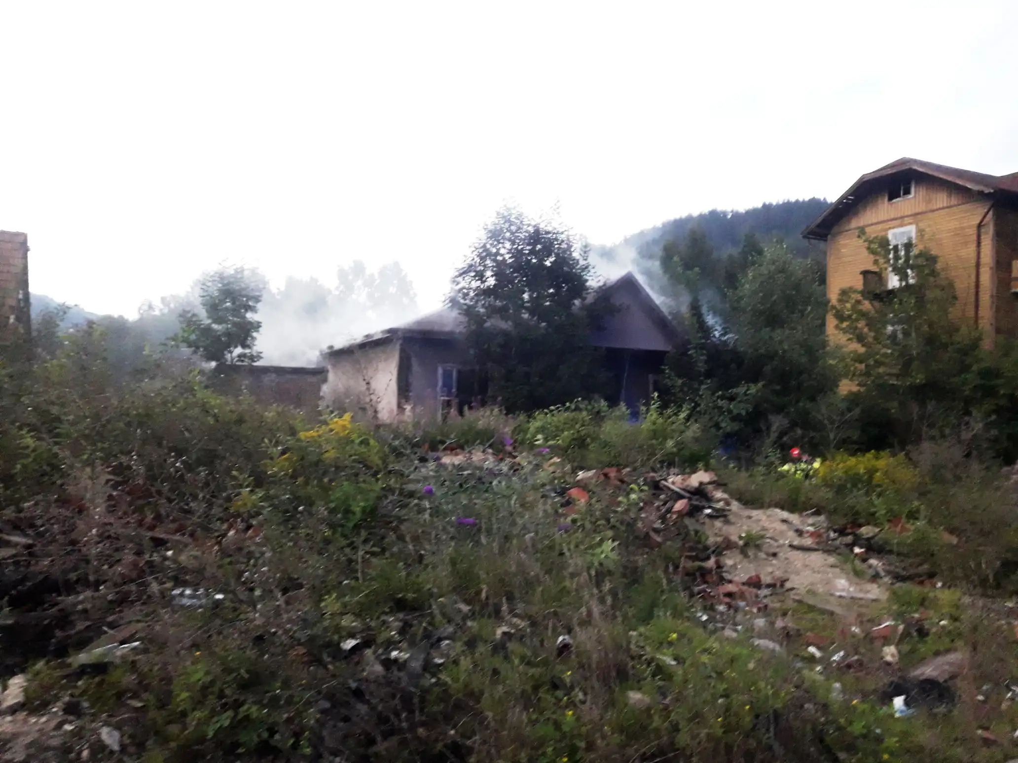 Pożar pustostanu w Muszynie