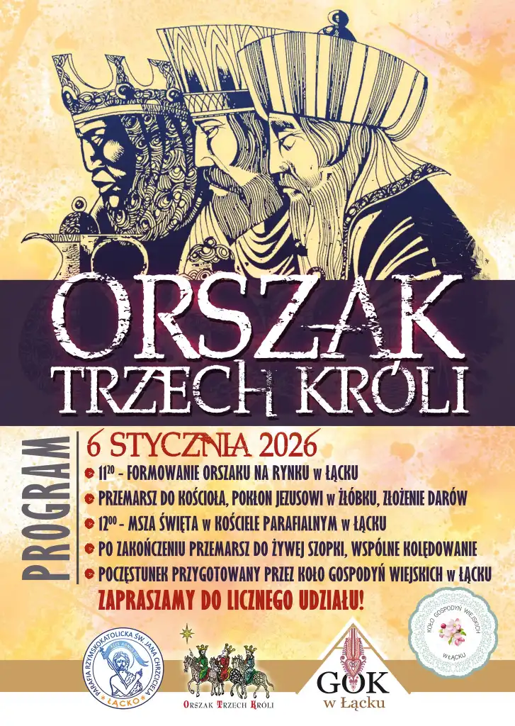 Orszak Trzech Króli w Łącku. Kolędy, korony i radość