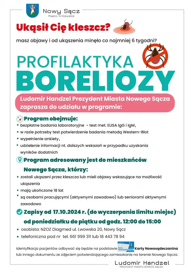Zadbaj o zdrowie po ukąszeniu! Bezpłatne badania na boreliozę w Nowym Sączu