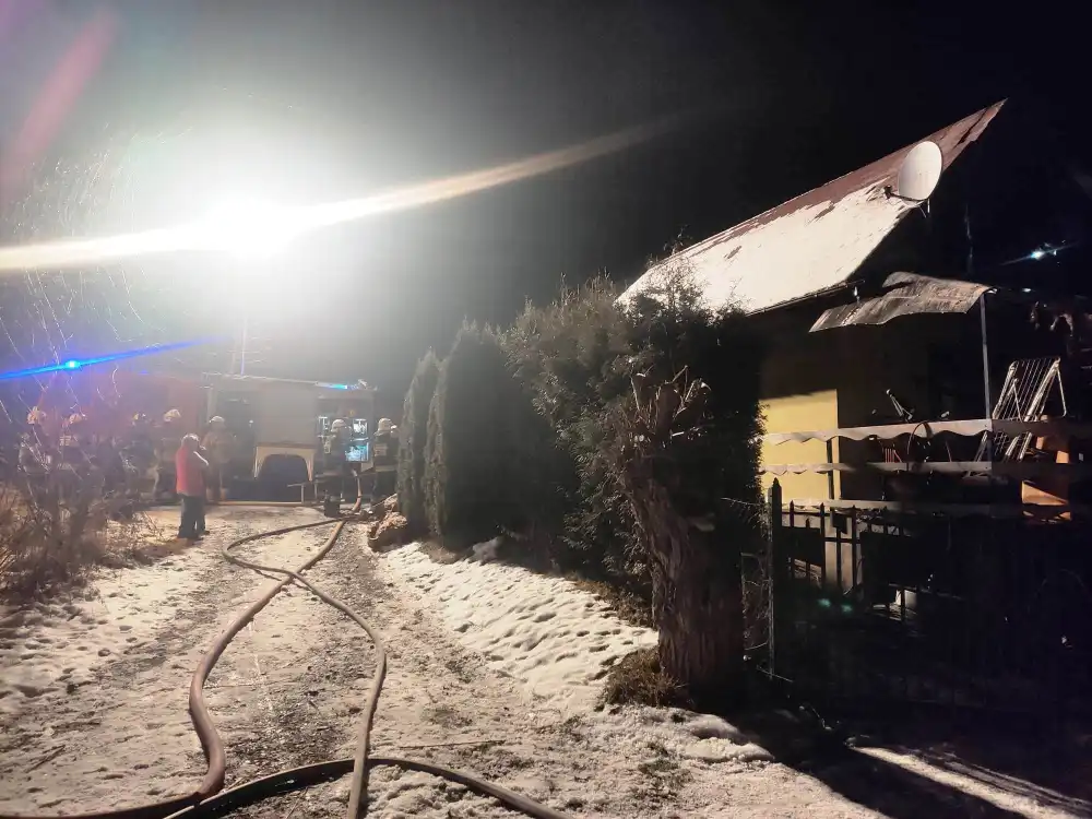 Pożar domku letniskowego w Białej Niżnej
