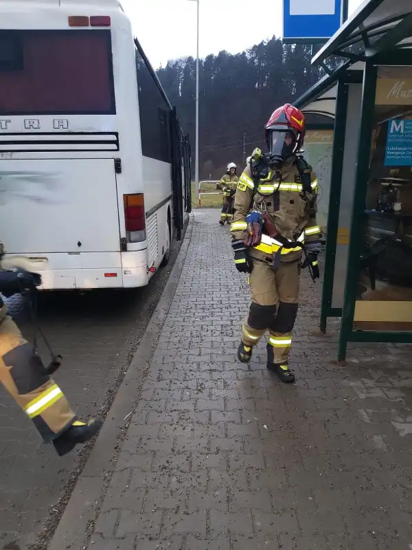 Pożar autobusu w Muszynie