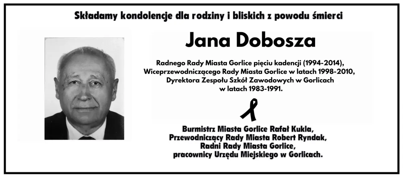 Zmarł Jan Dobosz. Wieloletni radny Gorlic miał 81 lat