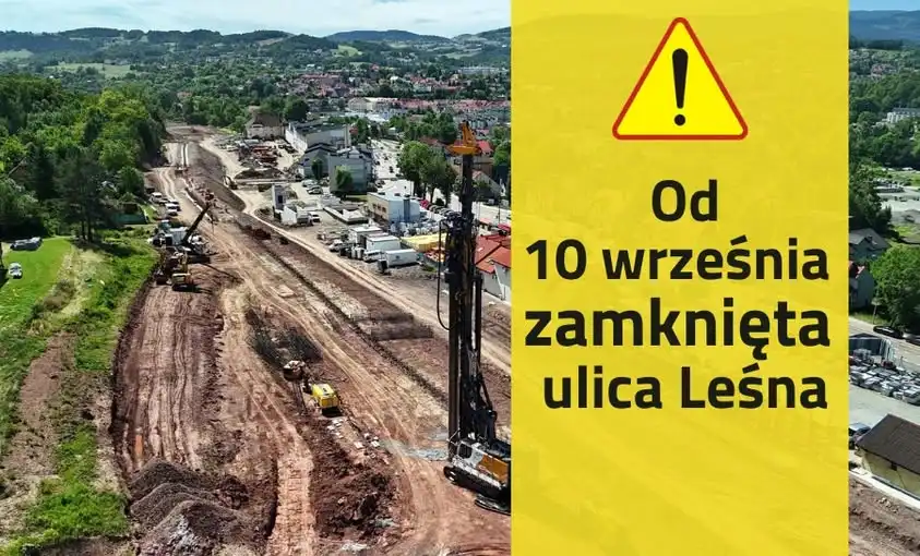 Uwaga kierowcy! Ulica Leśna w Limanowej zamknięta dla ruchu