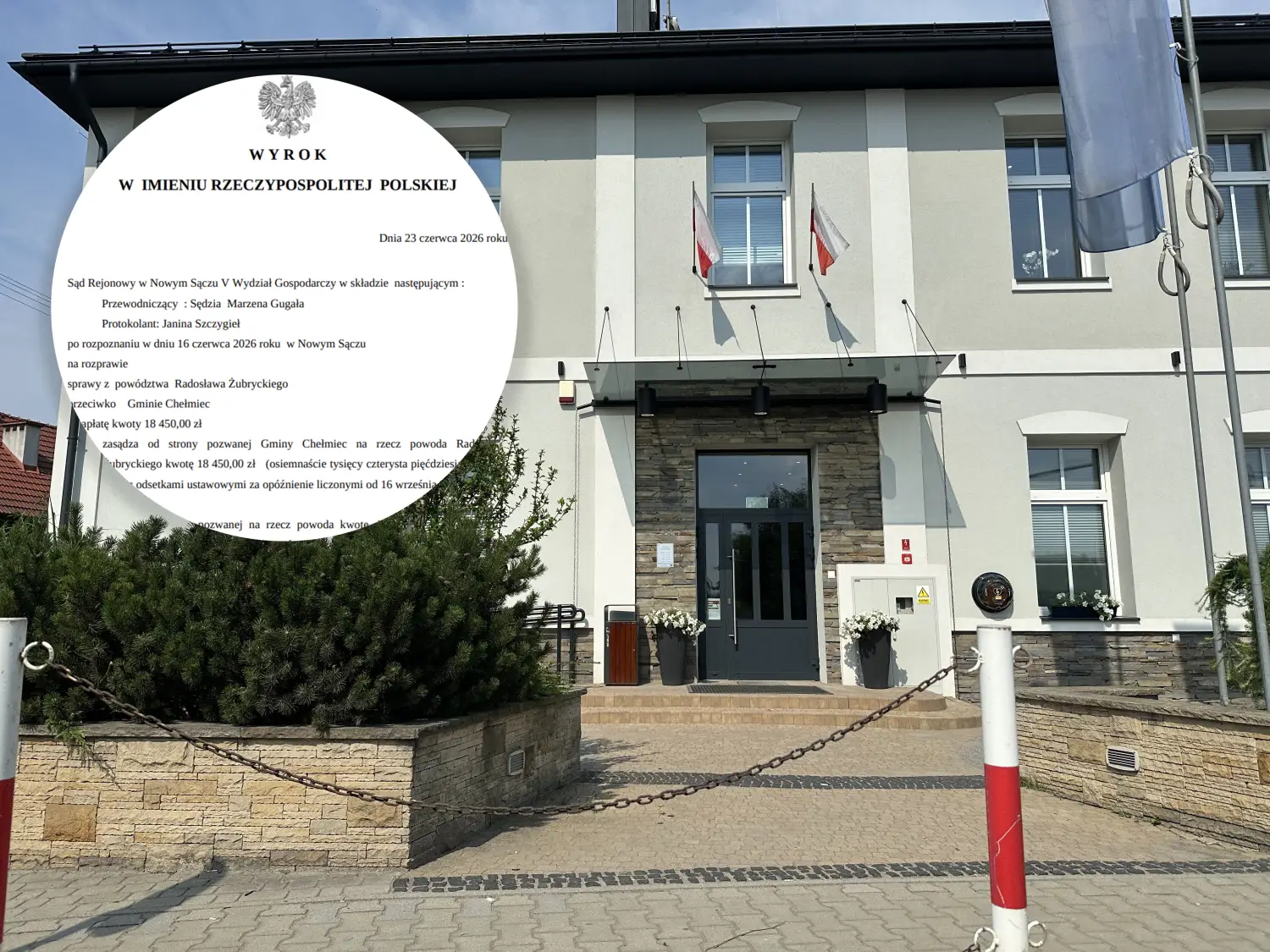 Chełmiec: Gmina przegrała proces. Musi zapłacić architektowi ponad 18 tys. do tego odsetki i koszty procesu