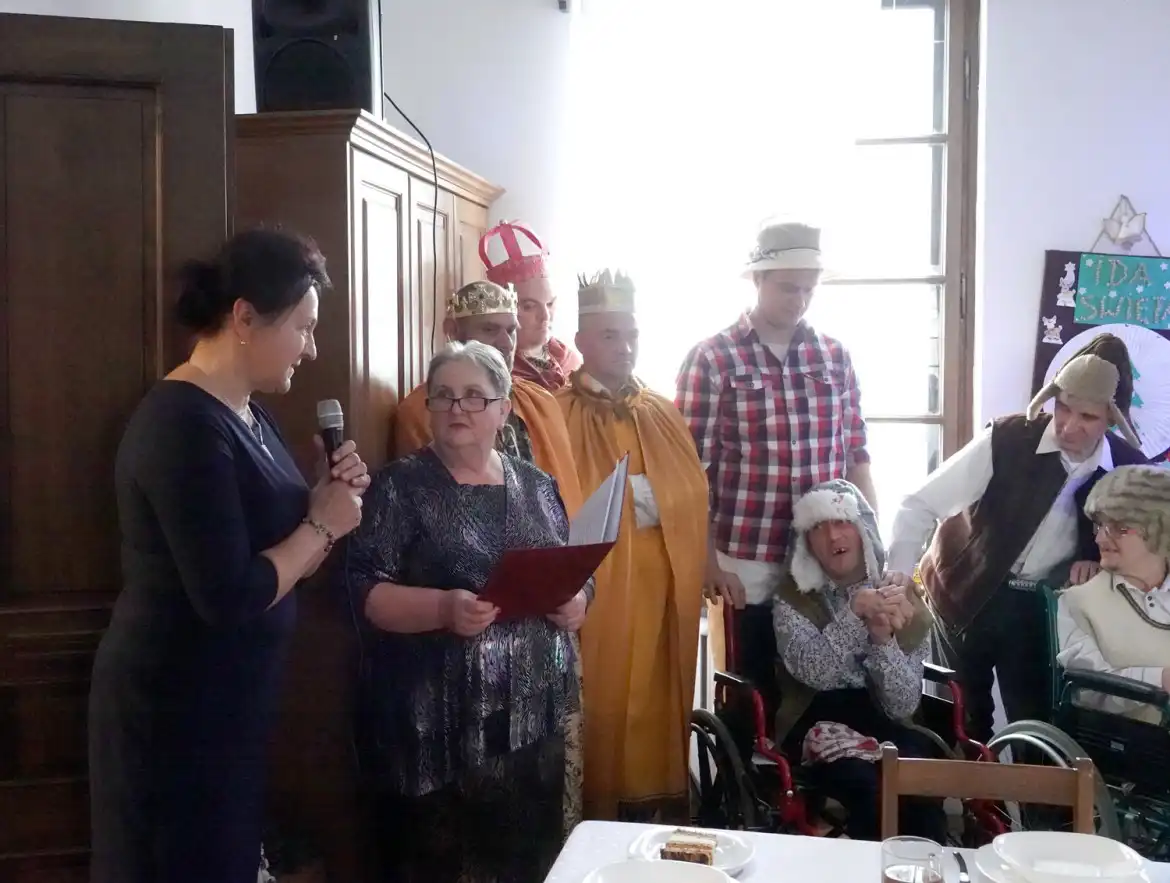 Spotkanie wigilijne w Powiatowym Ośrodku Wsparcia w Zbyszycach