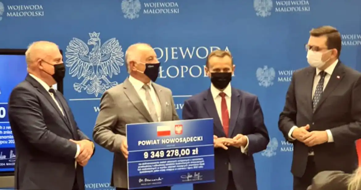 Ponad 9 mln zł dla Powiatu Nowosądeckiego na usuwanie skutków ostatniej powodzi