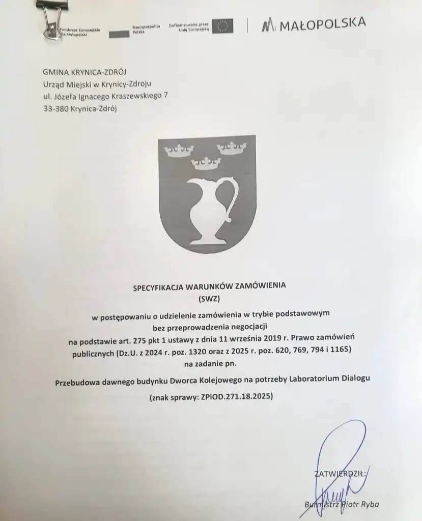 Dworzec PKP w Krynicy-Zdroju doczeka się modernizacji. Ogłoszono przetarg