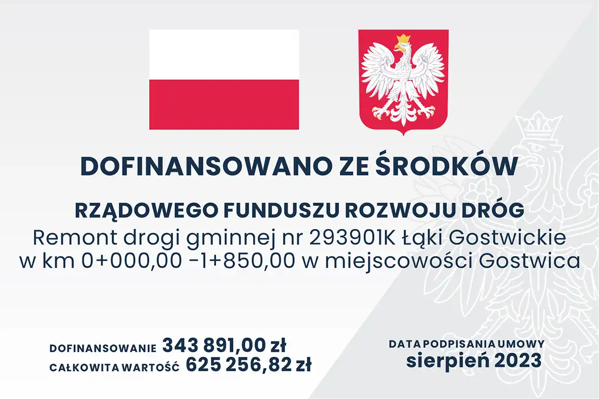 Podpisano umowę na remont drogi gminnej Łąki Gostwickie