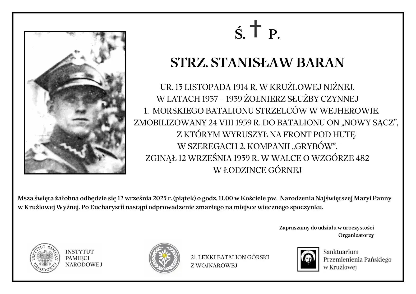 Uroczysty pogrzeb żołnierza Wojska Polskiego w Krużlowej Niżnej