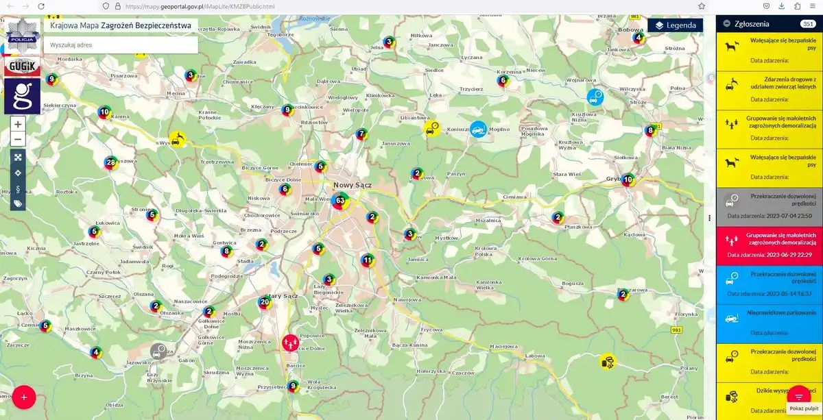W pierwszym półroczu 2023 roku mieszkańcy Sądecczyzny zgłosili na KMZB ponad 1,9 tys. zagrożeń