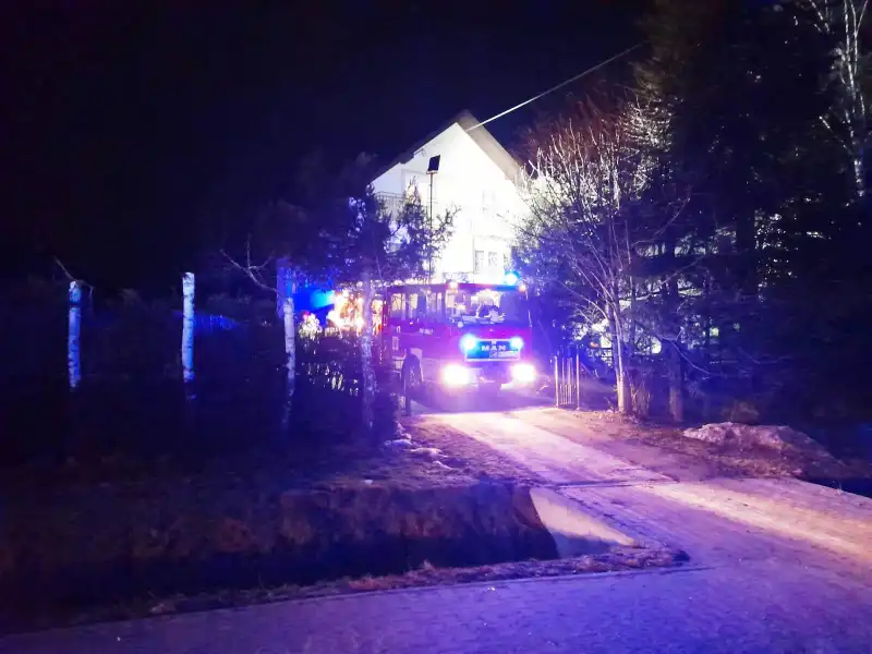 Pożar budynku gospodarczego w Polanach