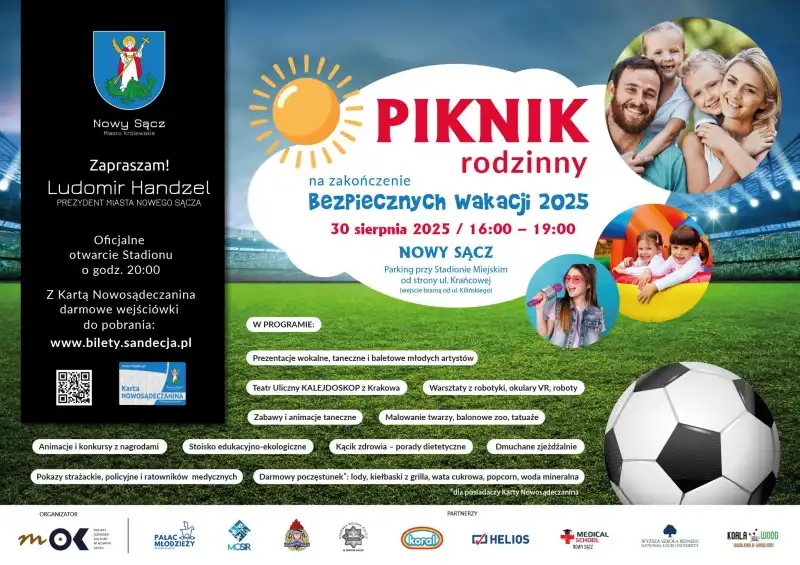Piknik Rodzinny w Nowym Sączu. Zakończenie „Bezpiecznych Wakacji 2025”