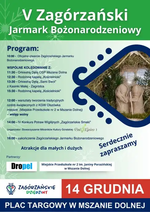 Magia Świąt w Mszanie Dolnej. Zagórzański Jarmark Bożonarodzeniowy już 14 grudnia
