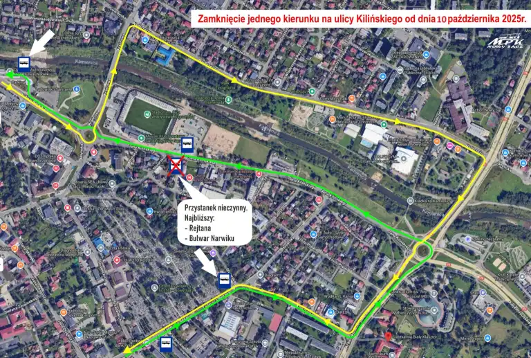 Uwaga pasażerowie! Zmiany tras autobusów z powodu zamknięcia ul. Kilińskiego