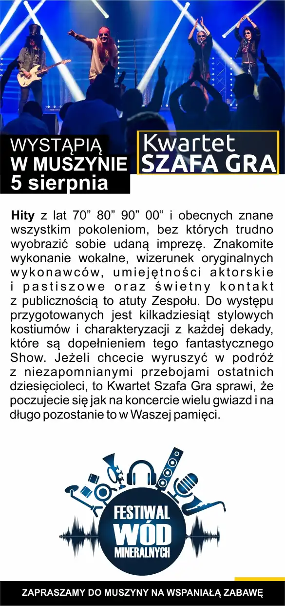 W dniach 5-6 sierpnia Festiwal Wód Mineralnych w Muszynie