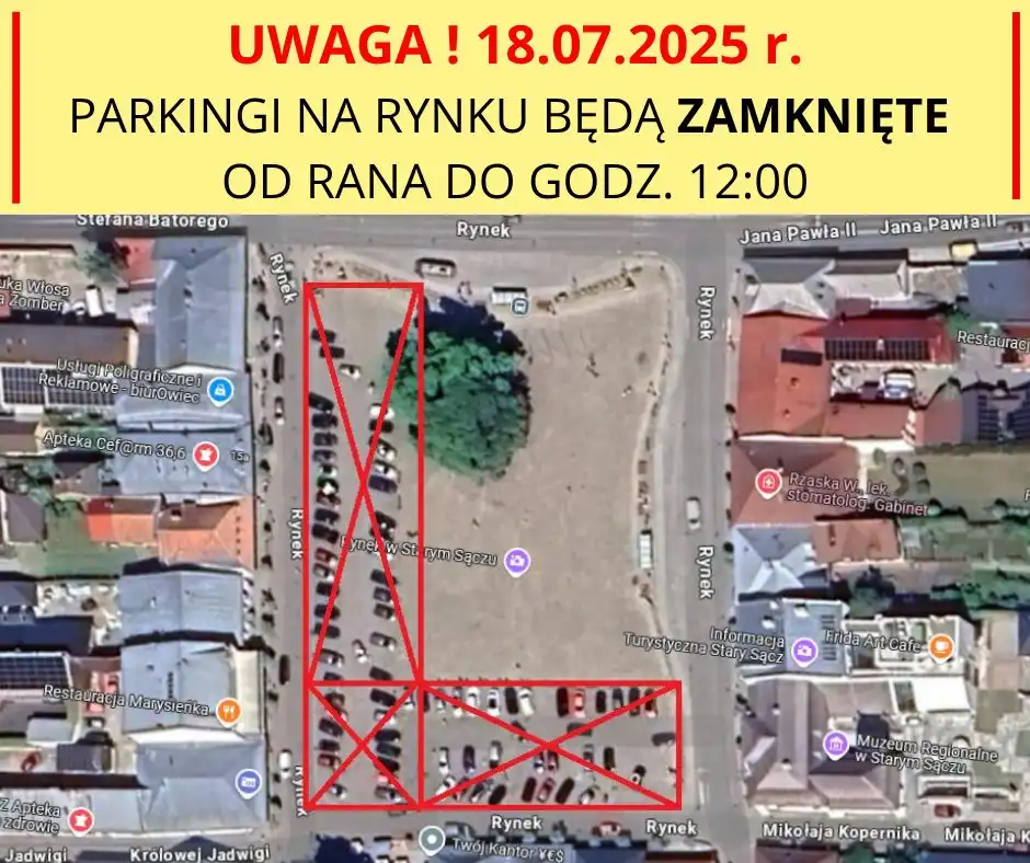 Uwaga kierowcy! Czasowe ograniczenia parkowania w centrum Starego Sącza