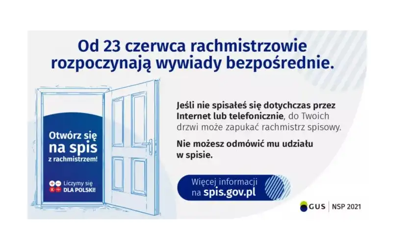 23 czerwca br. rachmistrzowie spisowi rozpoczną wywiady bezpośrednie