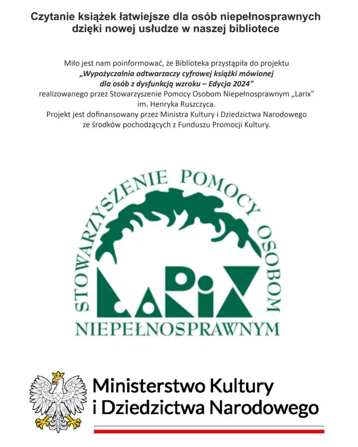 Nowe możliwości dla osób z dysfunkcją wzroku w Sądeckiej Bibliotece Publicznej