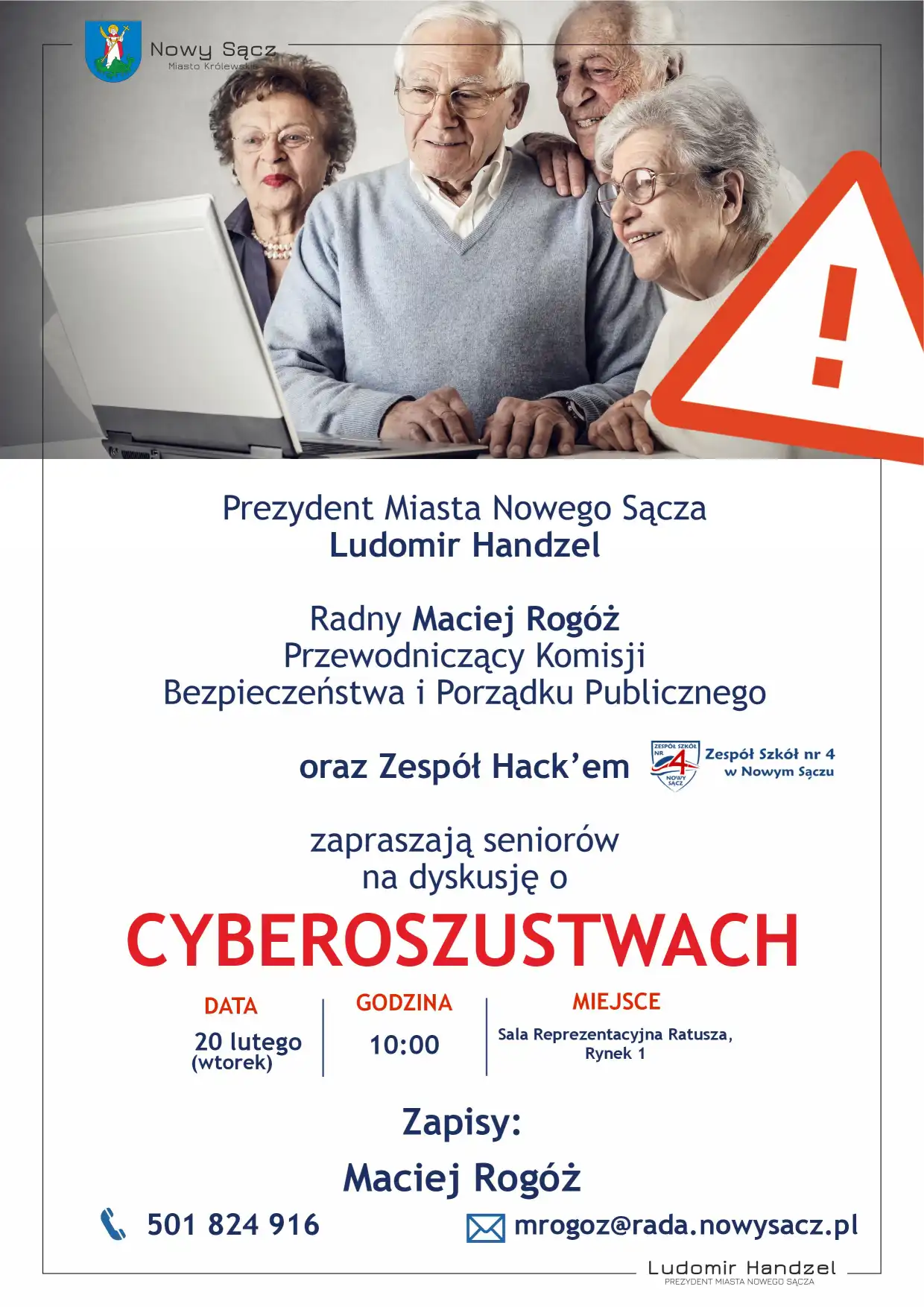 Nowy Sącz: 20 lutego w ratuszu dyskusja na temat cyberoszustw w internecie