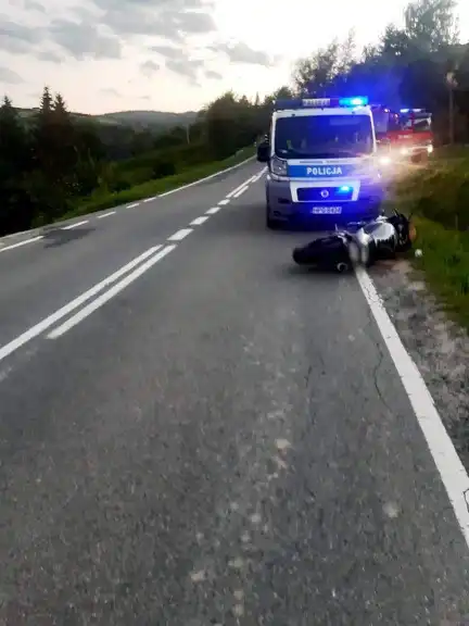 Wypadek motocyklisty w Bereście
