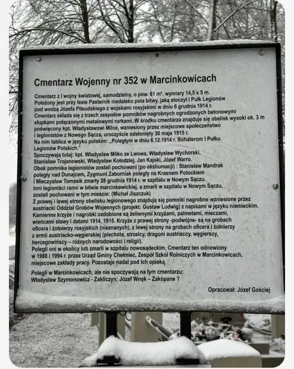 Cmentarz wojenny nr 352 w Marcinkowicach odzyskuje dawny blask
