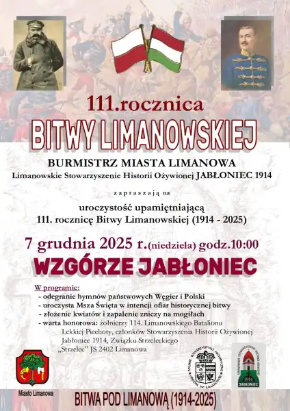 111. rocznica Bitwy pod Limanową. Uroczystość pamięci na wzgórzu Jabłoniec