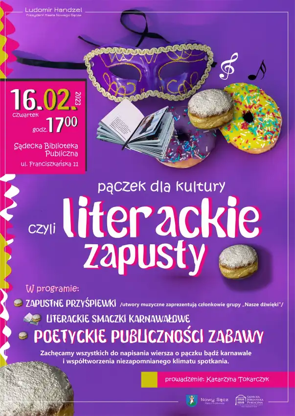 „Pączek dla kultury, czyli literackie zapusty” w Sądeckiej Bibliotece Publicznej