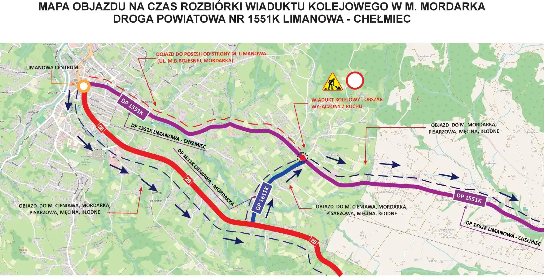 Uwaga! Tymczasowa Organizacja Ruchu w Związku z Rozbiórką Wiaduktu Kolejowego