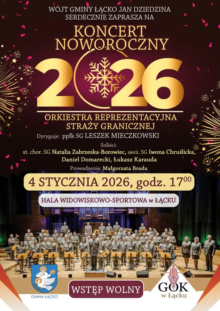 Noworoczny koncert w Łącku z orkiestrą Straży Granicznej