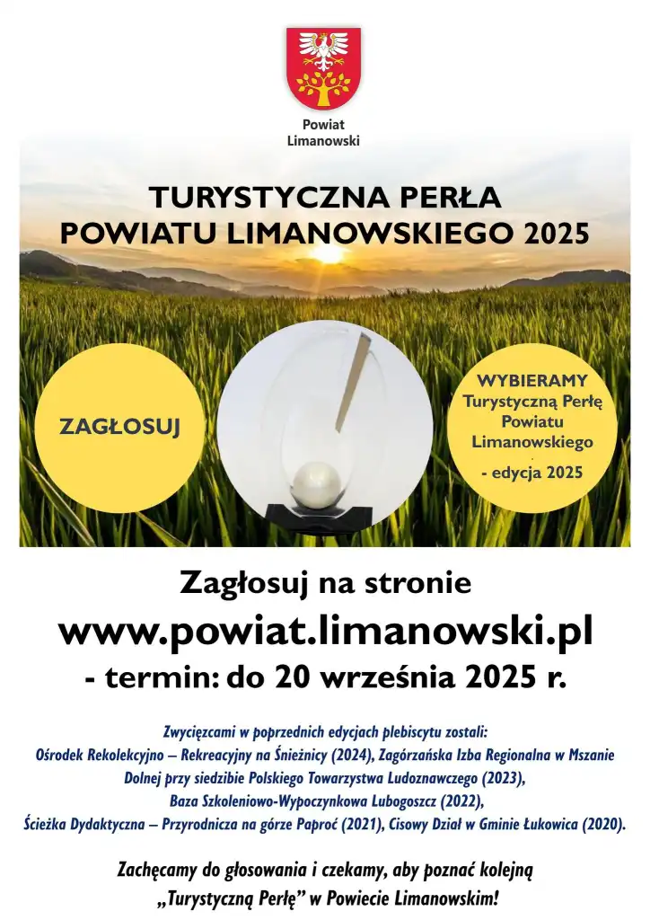 Rusza głosowanie na „Turystyczną Perłę Powiatu Limanowskiego 2025”