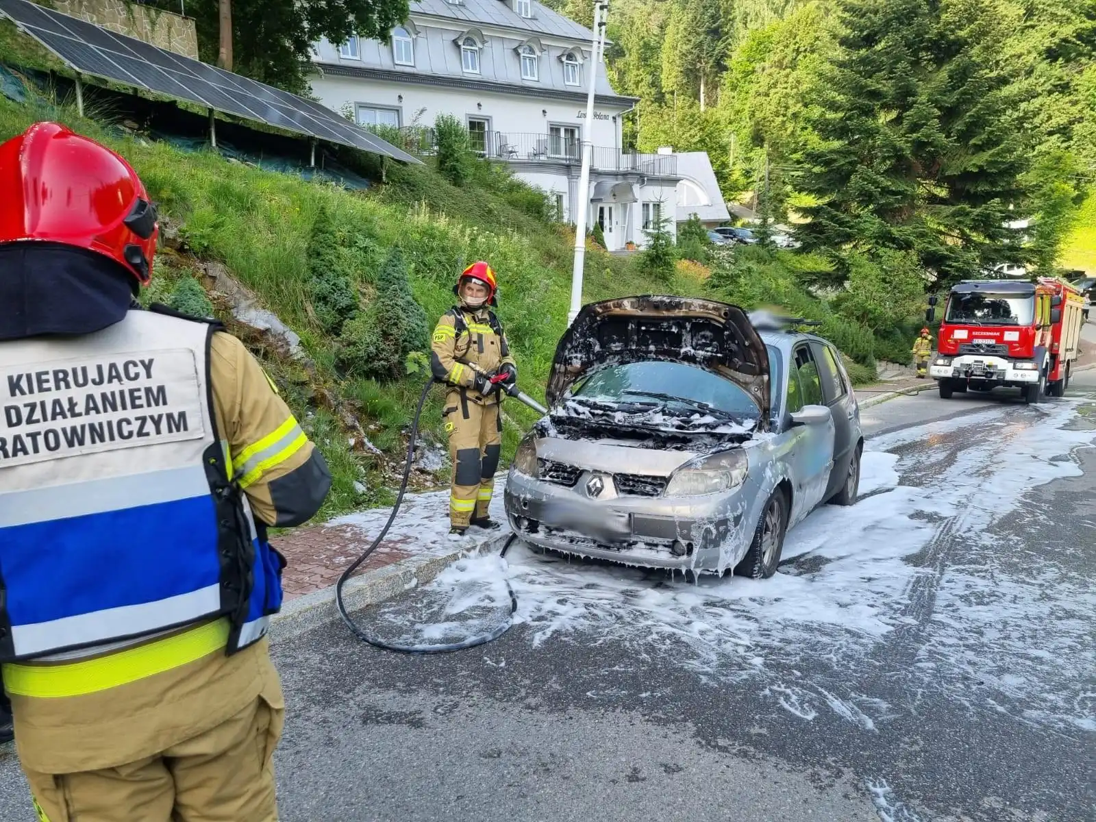 Krynica-Zdrój: Na drodze gminnej płonął samochód osobowy