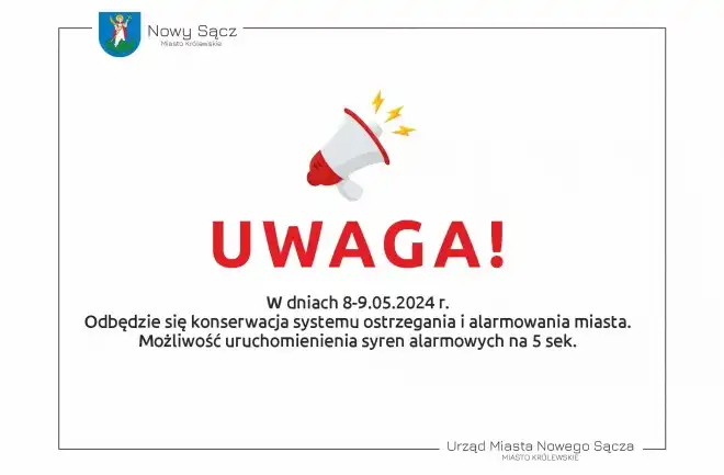 W dniach 8 - 9 maja mogą się włączyć syreny