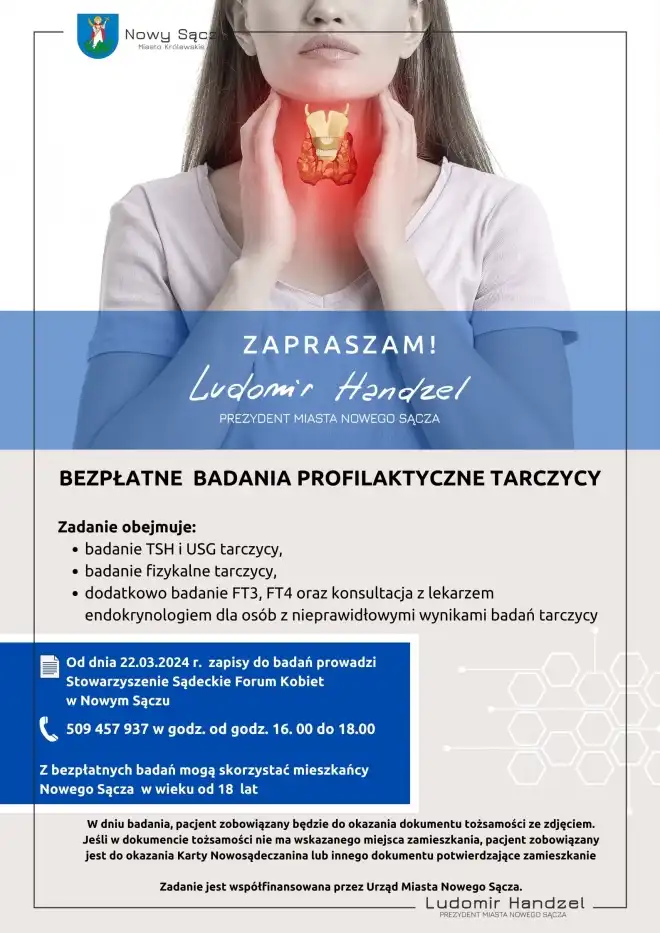 Nowy Sącz: Bezpłatne profilaktyczne badania tarczycy
