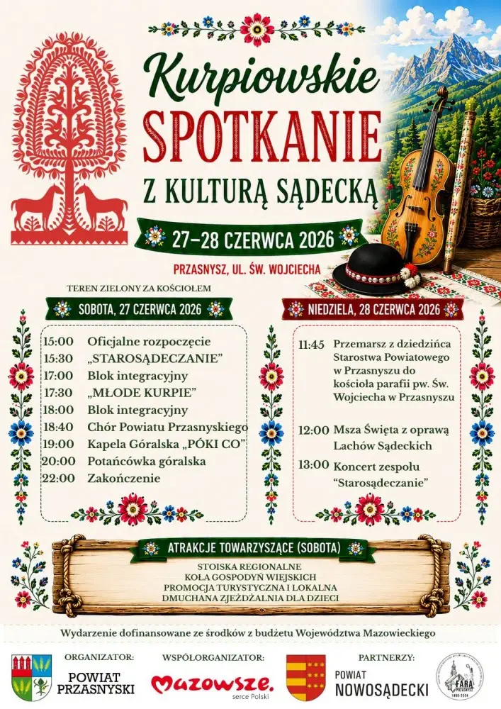 Folklor połączy dwa regiony. Powiat Nowosądecki zaprezentuje się w Przasnyszu
