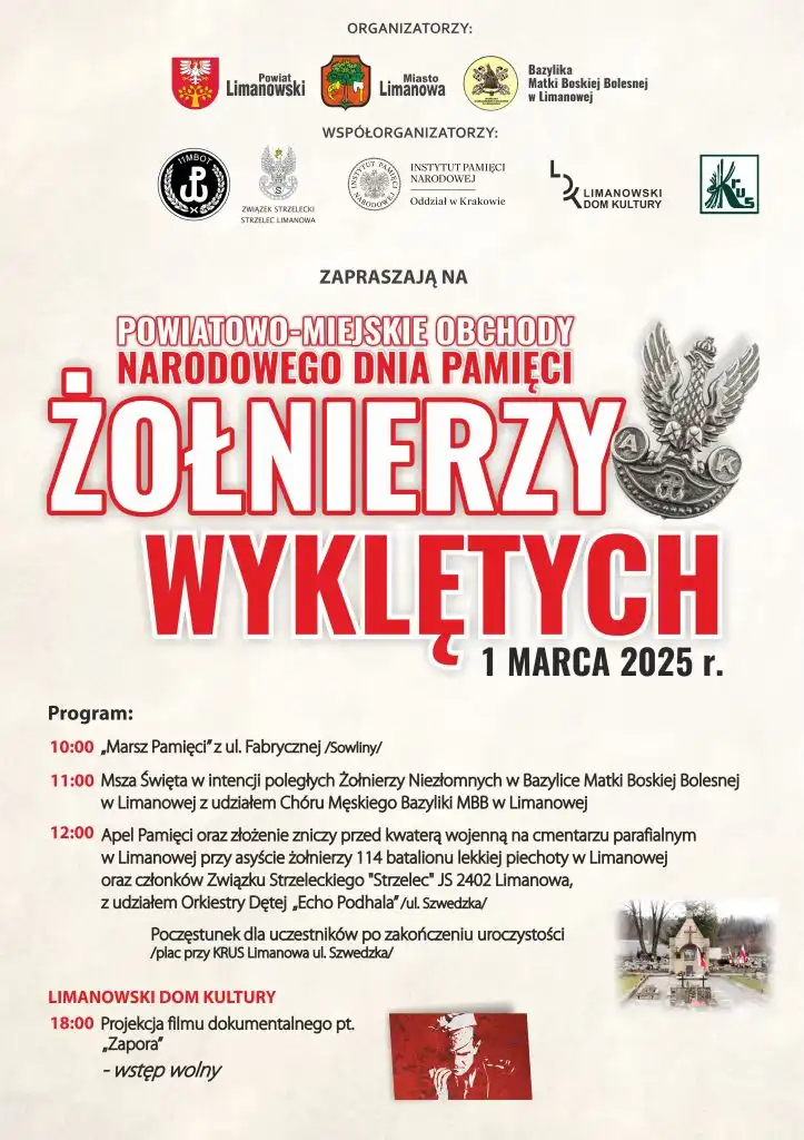 Powiatowo-Miejskie Obchody Narodowego Dnia Pamięci Żołnierzy Wyklętych w Limanowej
