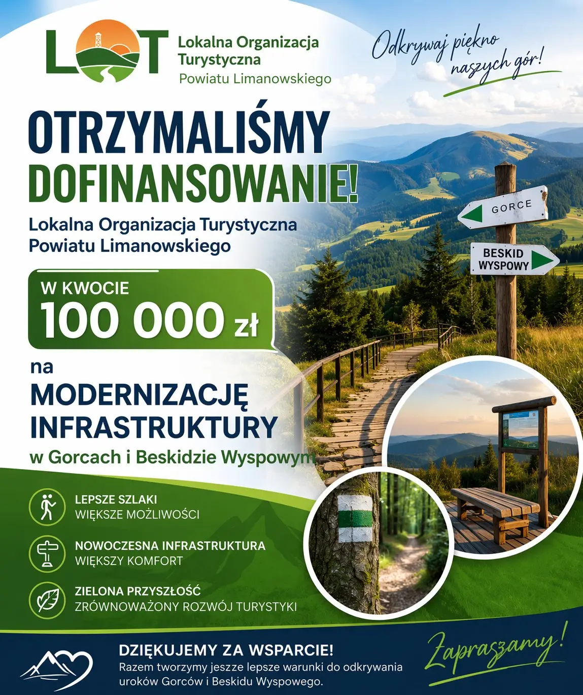 Gorce i Beskid Wyspowy z dofinansowaniem. Ruszają kolejne działania