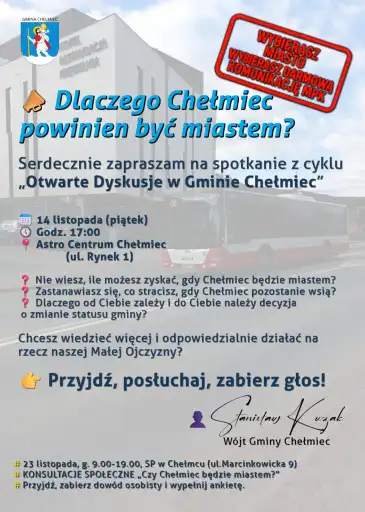 Chełmiec ponownie walczy o prawa miejskie. Wójt Kuzak: chcemy transparentnych konsultacji i otwartej debaty
