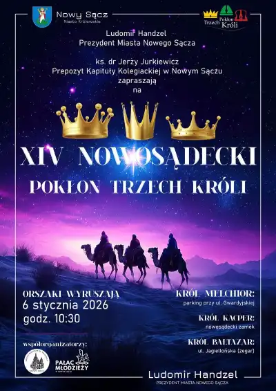 XIV Orszak Trzech Króli w Nowym Sączu. Pokłon, kolędy i zimowa magia