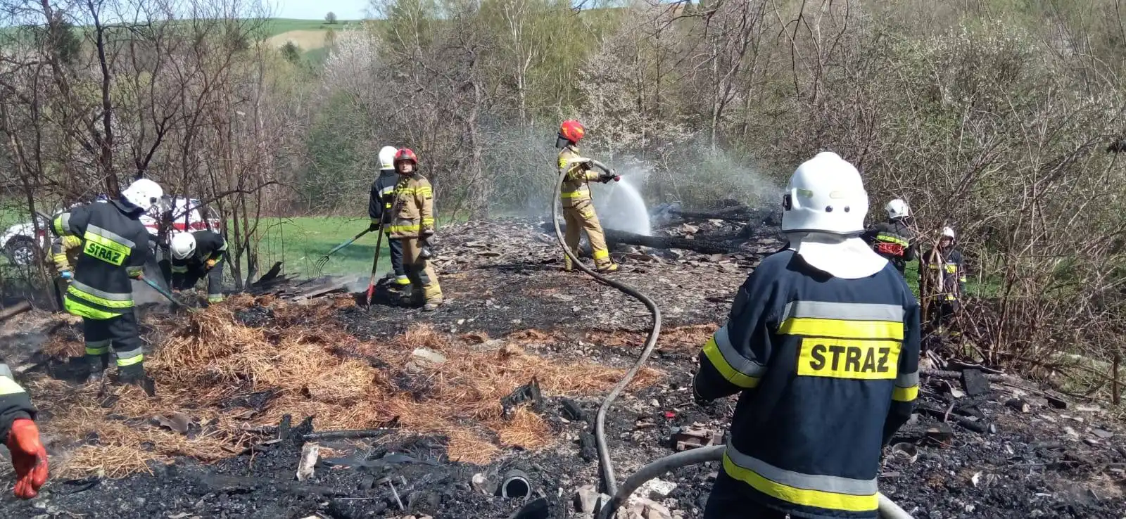 Pożar w Brzanie. Płonął budynek gospodarczy