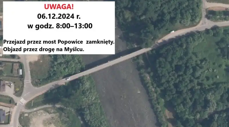 Uwaga! 6 grudnia zamknięcie mostu Popowice – Cyganowice. Sprawdź objazdy